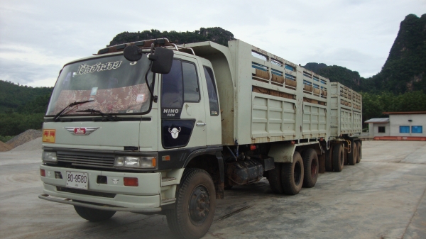 ขายรถพ่วง 22 ล้อ hino ดั้มแม่-ลูก 3 เพลา อู่สหกิจ