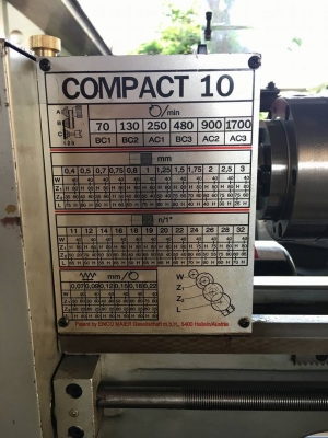 ขายครับขายเครื่องกลึง emco compact 10 จากออสเตรีย สภาพเก่าเก็บ ขายราคาเท่ากับ ของใหม่จีน ใครให้สูงกว่า 48000 เอาต้นฉบับของเครื่องตลาดในปจุบันไปเลย 0814583376 เอก ปทุม -หัวจับ 4" สี่จับ แบบฟันพร้อม -รูผ่านคอ 20 mm.  -ท้ายแท่น mt. 2 -ระยะswing over cro