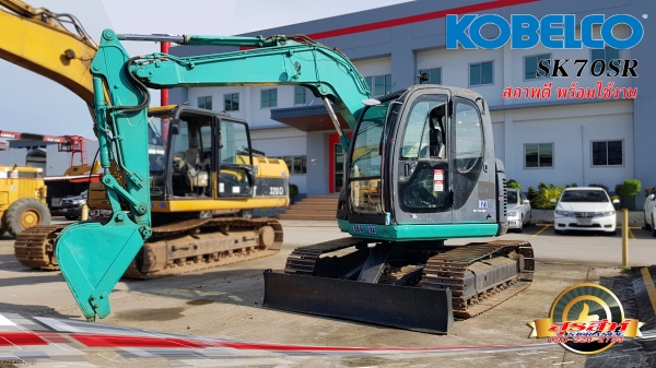 ขายรถแบคโฮ KOBELCO SK70SR-1ES มีผานดันหน้า มีไลน์หัวกระแทก