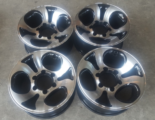 ล้อมือ2 ขอบ15 6รู139 กว้าง7 Off 0 หน้าดำ-เงา  4 ล้อ