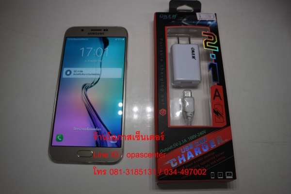 Samsung Galaxy A8 สีทอง สภาพใหม่ มีที่ชาร์ท ส่งฟรี