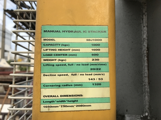 ขายรถลากแฮนลิฟท์ยกของ 1ton. โครงสร้างเเข็งแรง ยกได้สูง ใช้งานมาน้อย สภาพสวยมาก พร้อมใช้งาน