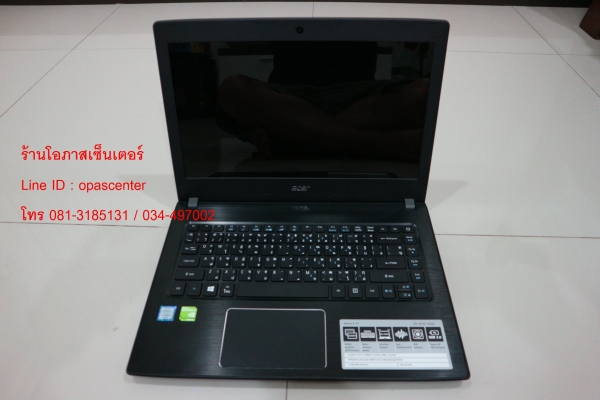 โน๊ตบุ๊ค ACER E5-475G-332Q สีเทา Core i3-6006U Ram 4G HDD 500 GB การ์ดจอ 940MX ที่ชาร์ท กระเป๋า สภาพ