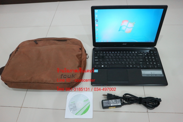 โน๊ตบุ๊ค ACER E1-570 15.6 นิ้ว Core i3-3217U Ram 4G HDD 500 GB ที่ชาร์ท กระเป๋า สภาพดี พร้อมใช้