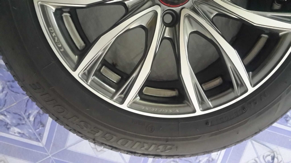 ล้อแม็ค Lenso samulai สีแบล็คโคม พร้อมยาง บริสโตน ปี 17 ดอกเต็มสวยและใหม่มาก