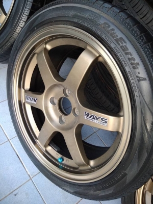 งานไทย te37 ขอบ 17 กว้างหน้า 7 หลัง 8 ออฟ 38 ใส่รถ 4 รู 100 ราคา 7900