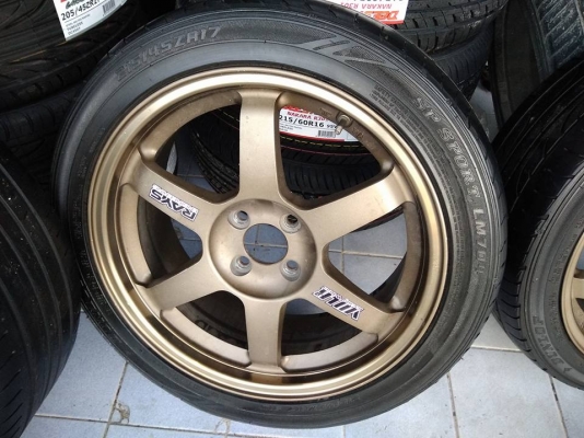 งานไทย te37 ขอบ 17 กว้างหน้า 7 หลัง 8 ออฟ 38 ใส่รถ 4 รู 100 ราคา 7900