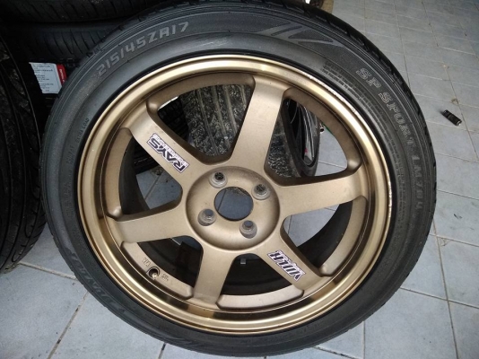 งานไทย te37 ขอบ 17 กว้างหน้า 7 หลัง 8 ออฟ 38 ใส่รถ 4 รู 100 ราคา 7900