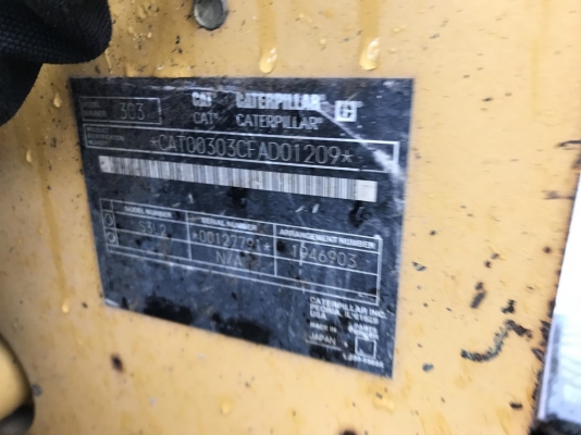 CAT 303SR-FAD01209 ปี 2006 จากญี่ปุ่น เทียบเท่า PC30MR-2 CAT 303SR-FAD01209 ปี 2006 จากญี่ปุ่น เทียบเท่า PC30MR-2