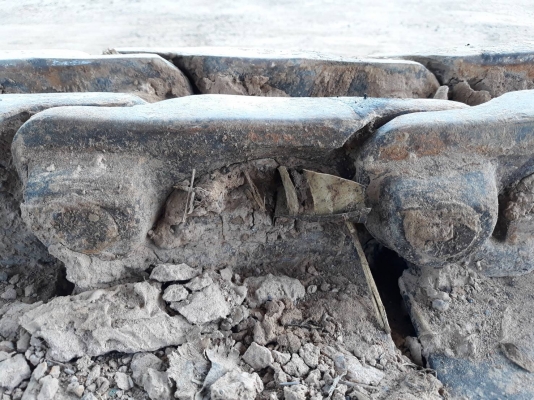 ขายโซ่ komatsu 120 พร้อมใบ 90ใบ 2เส้น พร้อมเฟืองสป๊อกเก๊ต