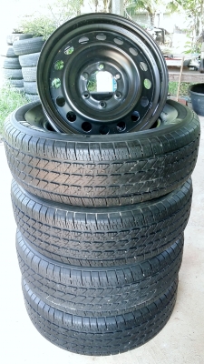 ล้อกระทะ 6รู ขอบ17 พร้อมยางมิชลิน 265 65R17 ปี13