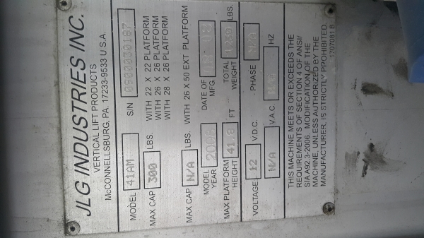 ขาย Persinal Lift มือสอง JLG madein usa. ขาย Persinal Lift มือสอง JLG madein usa.
