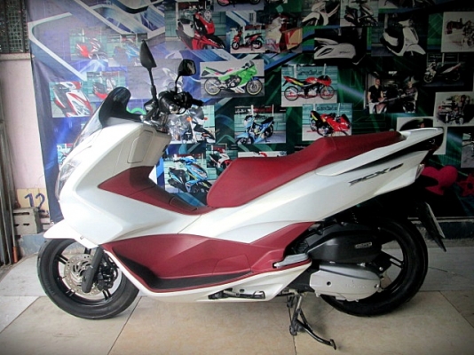 ( ผ่อนได้ ) pcx150 I led 2015 สีขาวแดง พิมนิยม สีขายดี 57900