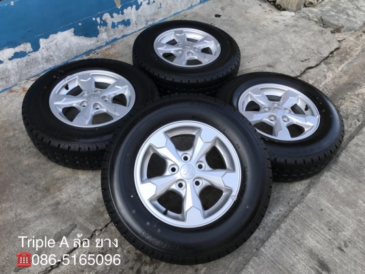 ล้อแม็กพร้อมยางป้ายแดง Mitsu Triton ขอบ 15 Bridgestone 215-70-15 ปี 18