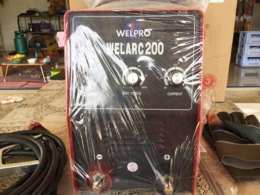ขายตู้เชื่อมอินเวอเตอร์ ยี่ห้อ WELPRO รุ่น WELARC200 พร้อมอุปกรณ์เชื่อมครบ มีหน้ากากออโต้แถมด้วยครับ