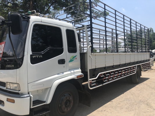 ขาย6ล้อISUZU Deca195แรงเครื่อง6HH รถห้างแท้ กระบะพร้อมคอกเหล็กแป็ปประปายาว7.20เมตร ช่วงล่างใหญ่