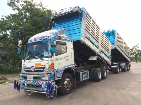 รถพ่วงฝากขาย HINO 380แรง ปลายปี 56 ดั้มพ์เหล็กเกษตร เฟืองไว HiSpeed