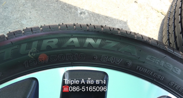 ล้อแม็กพร้อมยางป้ายแดง Toyota Sienta รุ่นท๊อป ขอบ 16 Bridgestone 195-50-16 ปี 18 ใหม่ กริ๊บๆ