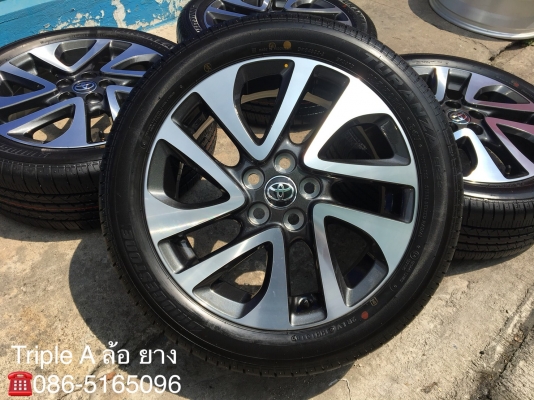 ล้อแม็กพร้อมยางป้ายแดง Toyota Sienta รุ่นท๊อป ขอบ 16 Bridgestone 195-50-16 ปี 18 ใหม่ กริ๊บๆ