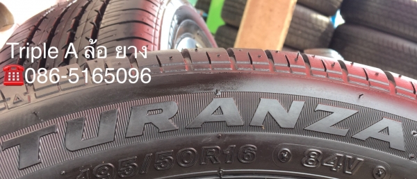 ยางใหม่ป้ายแดง Bridgestone 195-50-16 ปี 18 ตุ่มเป้ง เส้นสีชัด ยางใหม่ป้ายแดง Bridgestone 195-50-16 ปี 18 ตุ่มเป้ง เส้นสีชัด