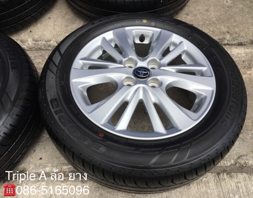 ล้อแม็กป้ายแดง Toyota Yaris Ativ ขอบ 15 พร้อมยางป้ายแดง Bridgestone 185-60-15 ปี 18