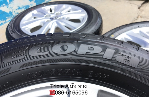 ล้อแม็กป้ายแดง Toyota Yaris Ativ ขอบ 15 พร้อมยางป้ายแดง Bridgestone 185-60-15 ปี 18