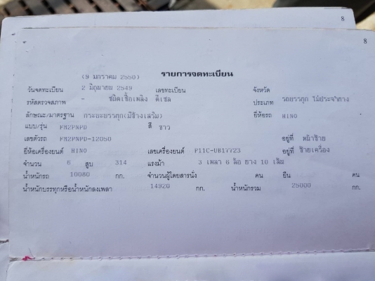 รถฮีโน่ 10 ล้อ ( ไม่ดั้ม ) FM2P 314 แรงม้า. ปี 49. , ( ขาย แม่ , ลูก. ) สนใจติดต่อ 081 - 6079515