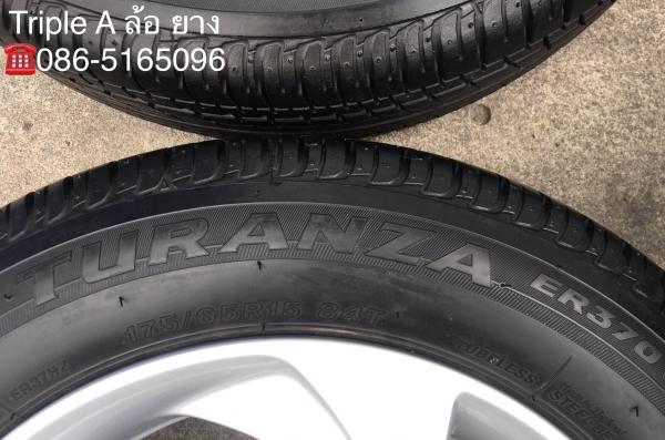 ล้อแม็ก Honda City ขอบ15 พร้อมยาง Bridgestone 175-65-15 ปลายปี 14