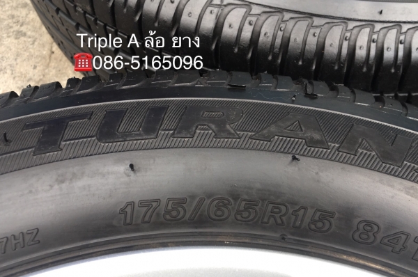 ล้อแม็ก Honda City ขอบ15 พร้อมยาง Bridgestone 175-65-15 ปลายปี 14