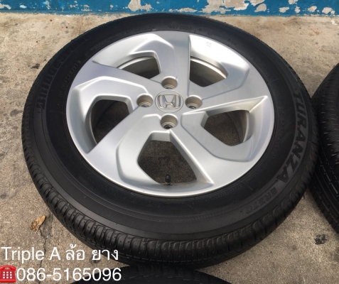 ล้อแม็ก Honda City ขอบ15 พร้อมยาง Bridgestone 175-65-15 ปลายปี 14