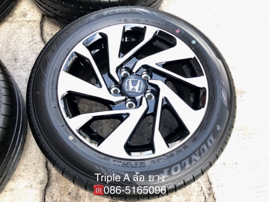 ล้อแม็กพร้อมยางป้ายแดง Honda Civic FC ขอบ16 Dunlop 215-55-16 แม็กสวย ตุ่ม เส้นสีชัด