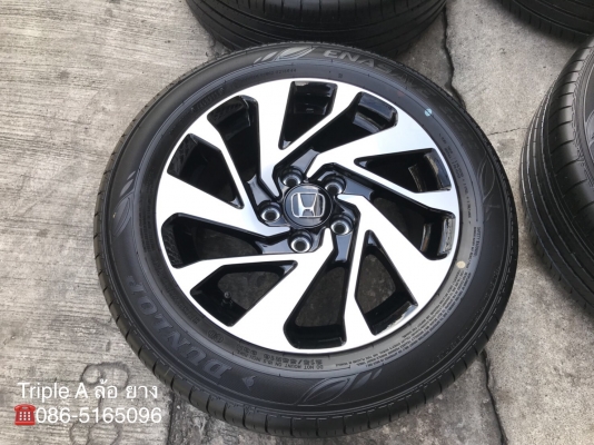 ล้อแม็กพร้อมยางป้ายแดง Honda Civic FC ขอบ16 Dunlop 215-55-16 แม็กสวย ตุ่ม เส้นสีชัด