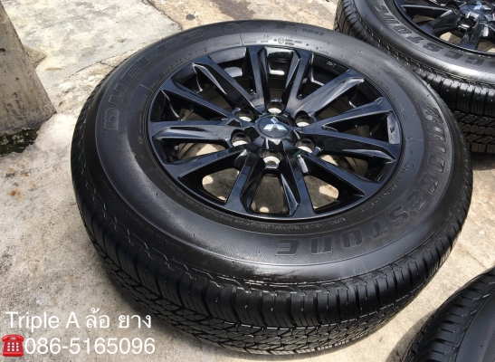 ล้อแม็กป้ายแดง Mitsu New Triton Plus สีดำ ขอบ17 พร้อมยางป้ายแดง Bridgestone 245-65-17 แม็กสวย เนียน
