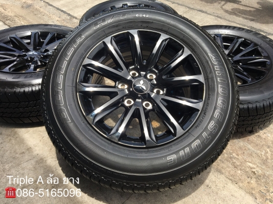 ล้อแม็กป้ายแดง Mitsu New Triton Plus สีดำ ขอบ17 พร้อมยางป้ายแดง Bridgestone 245-65-17 แม็กสวย เนียน