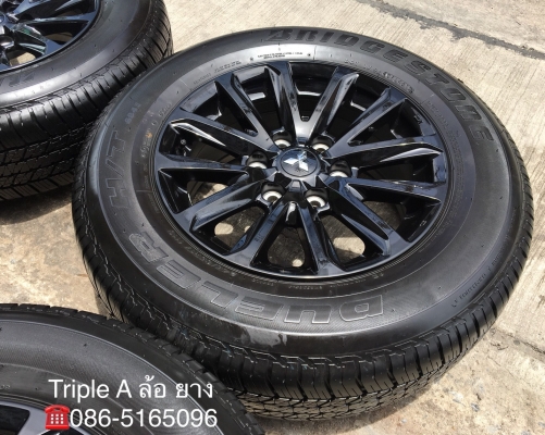 ล้อแม็กป้ายแดง Mitsu New Triton Plus สีดำ ขอบ17 พร้อมยางป้ายแดง Bridgestone 245-65-17 แม็กสวย เนียน