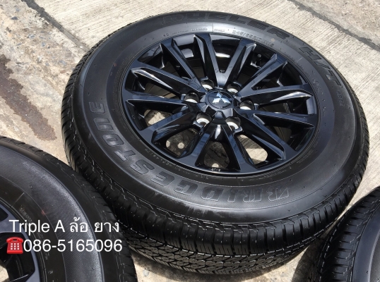 ล้อแม็กป้ายแดง Mitsu New Triton Plus สีดำ ขอบ17 พร้อมยางป้ายแดง Bridgestone 245-65-17 แม็กสวย เนียน