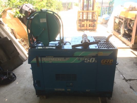 ขายปั๊มลม AIRMAN PDS50S มือ 2 เก่าญี่ปุ่น พร้อมหัวแย๊กคอนกรีต + สายลมยาว 20 เมตร