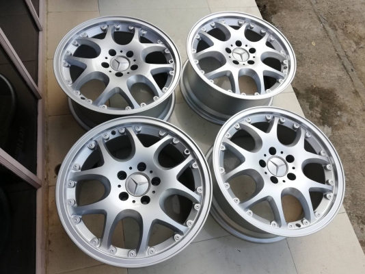 ล้อเปล่าใส่ Benz ลาย BRABUS block 5 ขอบ17x8 5รู112 ET37 ถอดจาก w210