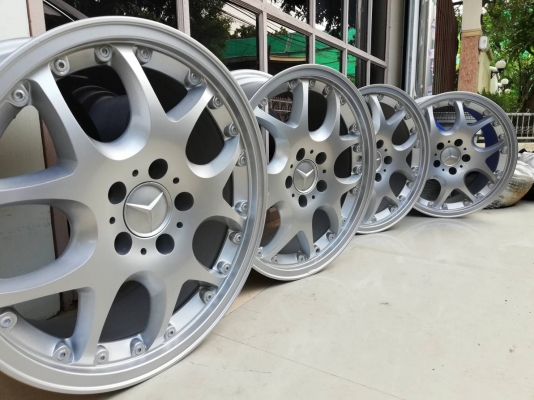 ล้อเปล่าใส่ Benz ลาย BRABUS block 5 ขอบ17x8 5รู112 ET37 ถอดจาก w210