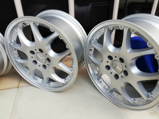 ล้อเปล่าใส่ Benz ลาย BRABUS block 5 ขอบ17x8 5รู112 ET37 ถอดจาก w210