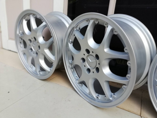ล้อเปล่าใส่ Benz ลาย BRABUS block 5 ขอบ17x8 5รู112 ET37 ถอดจาก w210