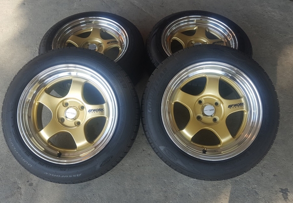 ล้อใหม่ WORK S1 ขอบ15 4รู100ยาง\%ปี15   4 ล้อ