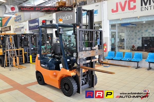 ขายรถโฟล์คลิฟท์มือสอง TOYOTA รุ่น 7FG18-10513 นำเข้าจากประเทศญี่ปุ่น 100\% ไม่เคยใช้งานในไทย ขายรถโฟล์คลิฟท์มือสอง TOYOTA รุ่น 7FG18-10513 นำเข้าจากประเทศญี่ปุ่น 100\% ไม่เคยใช้งานในไทย