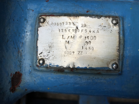 ( เหลือ 1 ตัวครับ )ขายหัวปั้มน้ำหอยโข่ง Ebara 125x100 FSK ขนาดเข้า 5นิ้ว ออก 4นิ้ว ใบพัดทองเหลือง พร้อมแท่น สภาพสวยเดิมๆ หมุนนิ่ม พร้อมใช้งาน มี 2ชุด ราคาชุดละ 15,500 บาท