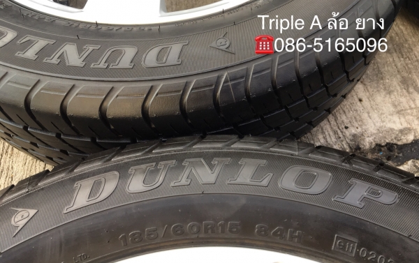 ล้อแม็ก Toyota Vios Yaris ขอบ 15 พร้อมยาง Dunlop 185-60-15 ปี 17 แม็กสวย ดอกหนา