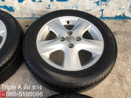 ล้อแม็ก Toyota Vios Yaris ลาย 5 ก้าน ขอบ 15 พร้อมยาง Dunlop 185-60-15 ปลายปี 13