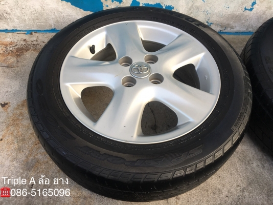 ล้อแม็ก Toyota Vios Yaris ลาย 5 ก้าน ขอบ 15 พร้อมยาง Dunlop 185-60-15 ปลายปี 13