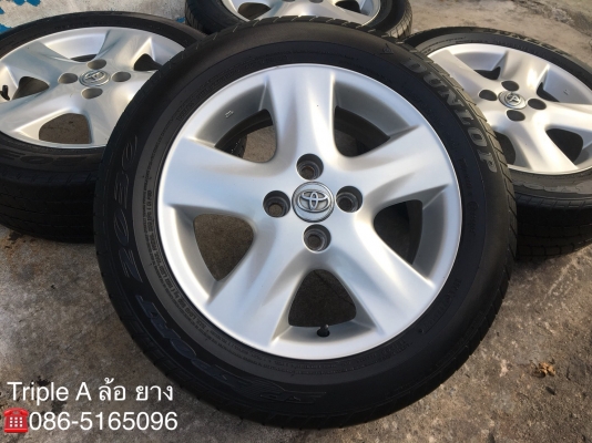ล้อแม็ก Toyota Vios Yaris ลาย 5 ก้าน ขอบ 15 พร้อมยาง Dunlop 185-60-15 ปลายปี 13