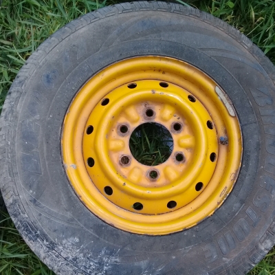 กระทะ6รูขอบ14พร้อมยางบริจสโตน