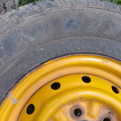 กระทะ6รูขอบ14พร้อมยางบริจสโตน